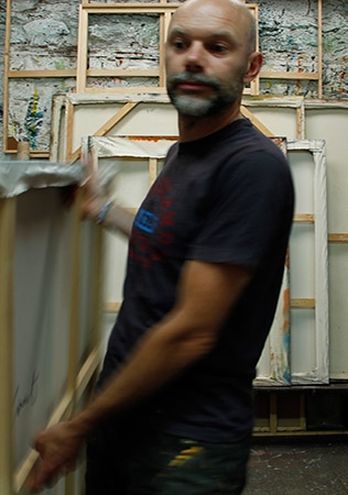 Tom Climent in his Artist Studio